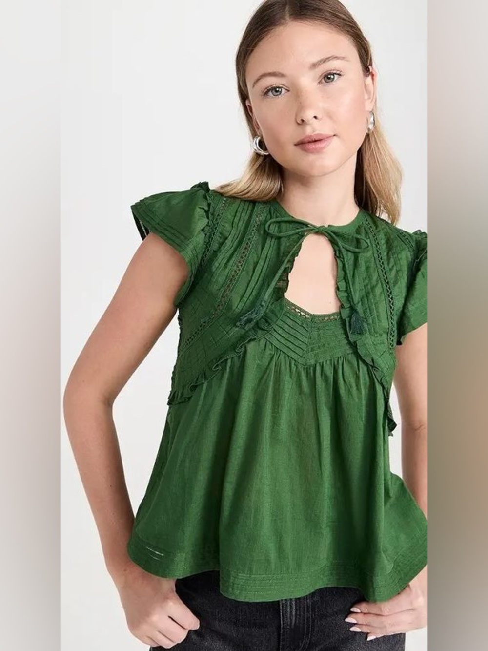 NWT Sea NY Renata Flutter Sleeve Top L